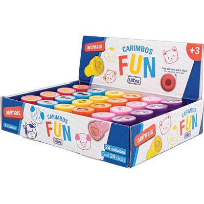 Carimbo Fun Rosa Porco Animais Tilibra