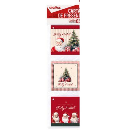 Cartão de Presente Natal Guirlanda com 3 Unidades Cromus