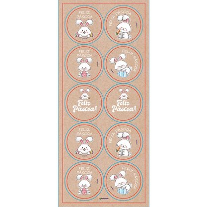 Cartela Adesiva Feliz Páscoa C/30 Adesivos FestPlastik