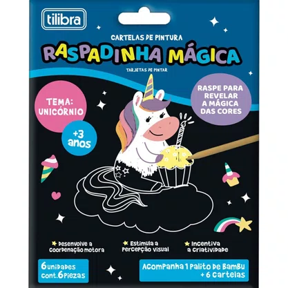 Cartelas De Raspadinhas Mágica Unicórnio 6un Tilibra