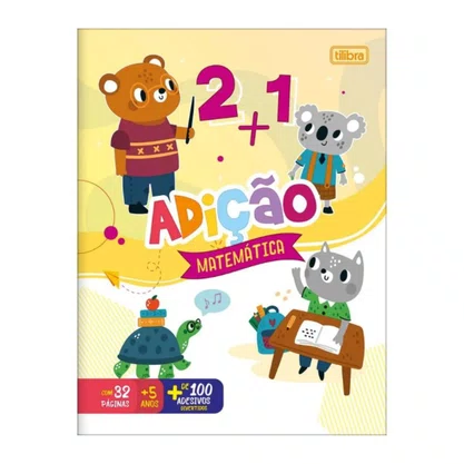 Cartilha De Matemática Adição com 32 Folhas + 100 Adesivos Tilibra
