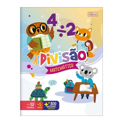 Cartilha De Matemática Divisão com 32 Folhas + 100 Adesivos Tilibra