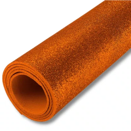 Cartolina EVA Glitter Laranja 40x60 Unidade Seller
