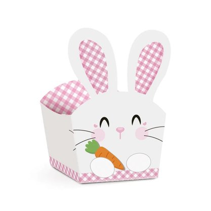 Cestinha Coelho Surpresa De Páscoa Rosa Unidade Cromus