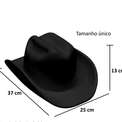 Chapéu Cowboy Preto Adulto – Ref. 1624ZZ-BLK