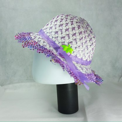 Chapéu Estampado com Renda Roxo Bazar Importadora