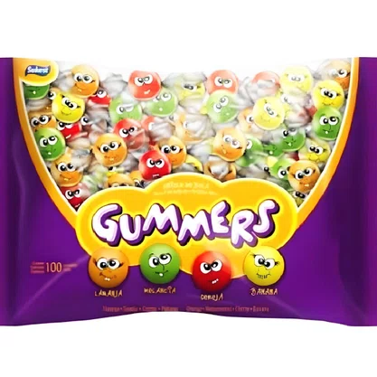 Chiclete Gummers Sortido 100 Unidades Sukest