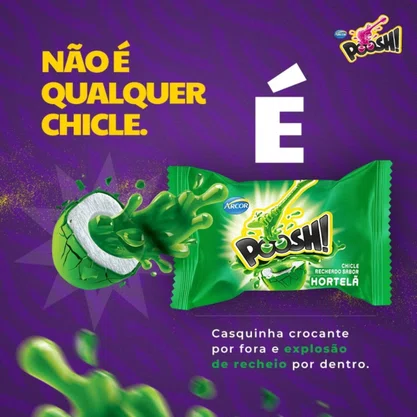 Chiclete Poosh Hortelã 40 unidades Arcor