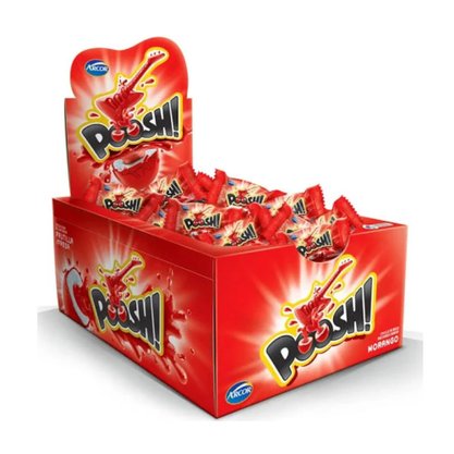 Chiclete Poosh Morango 40 Unidades Arcor
