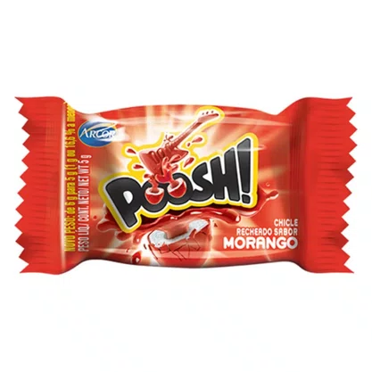 Chiclete Poosh Morango 40 Unidades Arcor