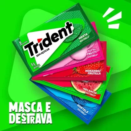 Chiclete Trident Menta 8g 21 Unidades Mondeléz