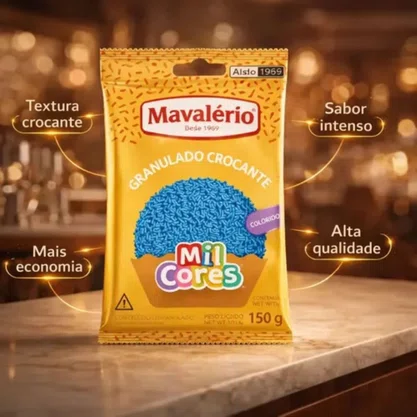 Chocolate Granulado Azul 150g Mavalerio