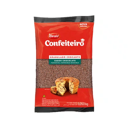 Chocolate Granulado Crocante 1,050Kg Confeiteiro Harald