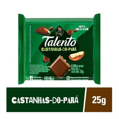 Chocolate Mini Talento Ao Leite com Castanha-do-Pará 25g 15 Unidades Garoto