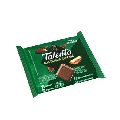 Chocolate Mini Talento Ao Leite com Castanha-do-Pará 25g 15 Unidades Garoto