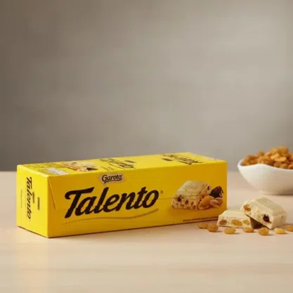 Chocolate Mini Talento Branco com Cereais e Passas 25g 15 Unidades Garoto
