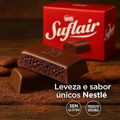 Chocolate Suflair Ao Leite 50g Caixa 20 Unidades Nestlé