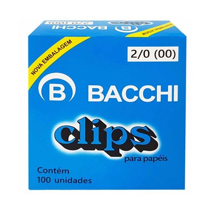 Clips Galvanizados 2/0 Com 100 Unidades Bacchi