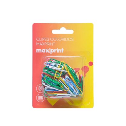 Clips N. 2 28mm Colorido Maxprint c/ 100 Um