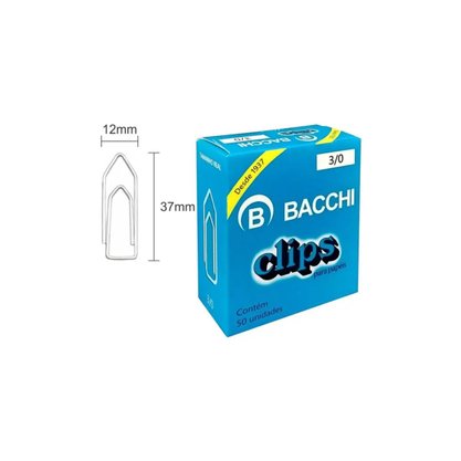 Clips Nº 3/0 com 50 Unidades Bacchi