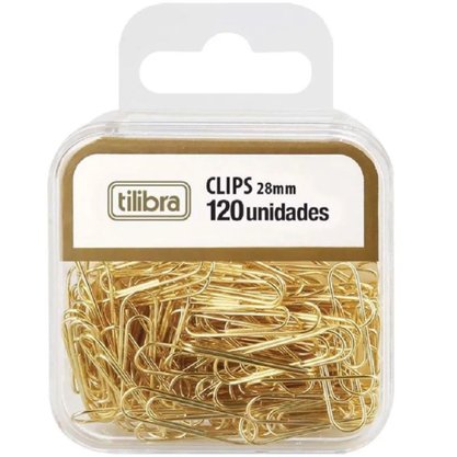 Clips Ouro 28mm Tilibra C/120un