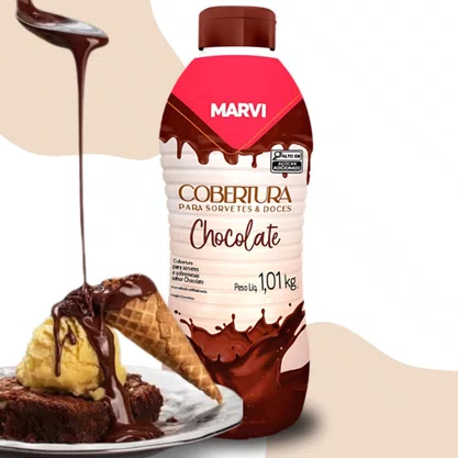 Cobertura Sorvete Chocolate 1,01kg Marvi