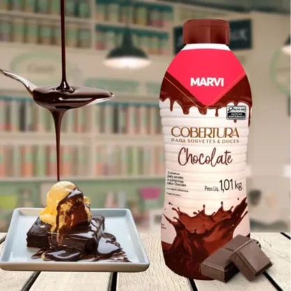 Cobertura Sorvete Chocolate 1,01kg Marvi