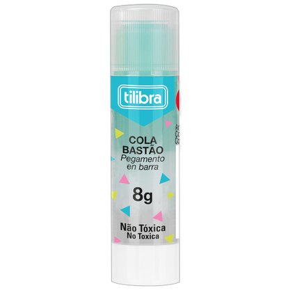 Cola Bastão Transparente Colorida Azul 08g Tilibra