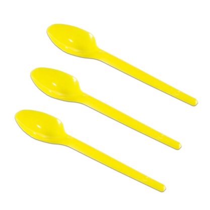 Colher de Sobremesa Amarela C/50 Unidades Prafesta