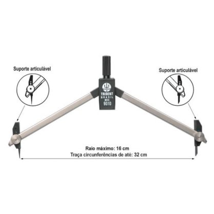 Compasso Técnico Profissional Metal Mod. 9010 Trident