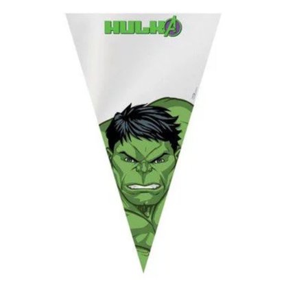 Cone Poli Transparente Gde Vingadores 17,5x29,5cm Cromus C/ 50 Un