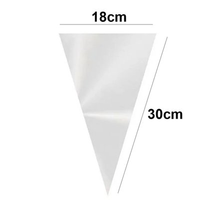 Cone Poli Transparente Grande 18x30cm com 50 Unidades Inove