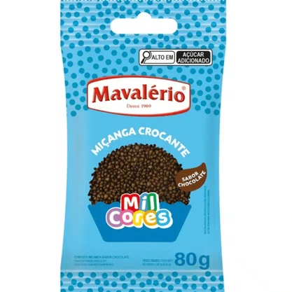 Confeito Miçanga Chocolate 80g Mil Cores Mavalério