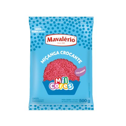 Confeito Miçanga Rosa 500g Mil Cores Mavalério