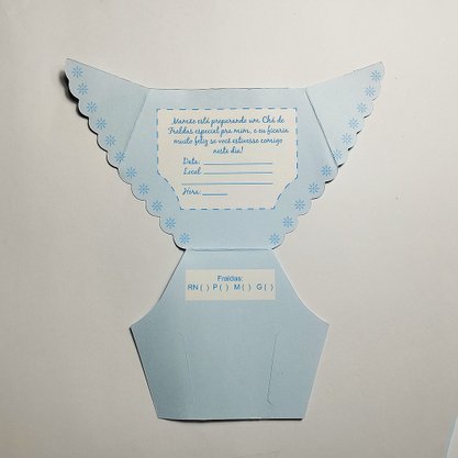 Convite Chá De Bebê Fralda Azul C/08 Unidades Kaixote