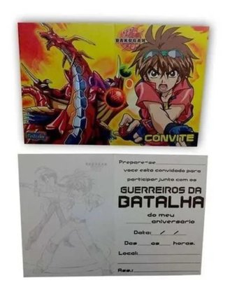 Convite Festcolor Bakugan C/ 08 Un