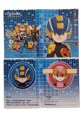 Convite Festcolor Megaman C/ 10un