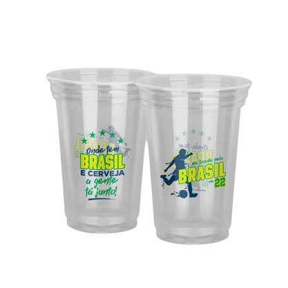 Copo Descartável 330ml 50 Unidades Torcida Brasil Copaza