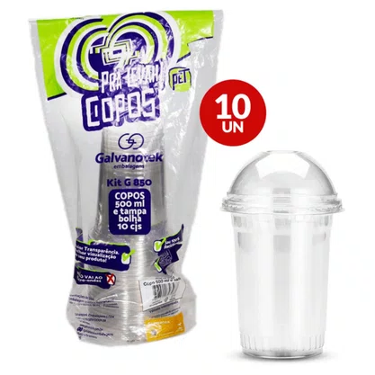Copo Galvanotek 500ml C/ Tampa G850 C/10un
