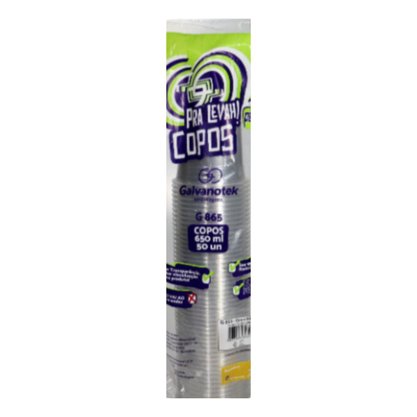 Copo Galvanotek 650ml Cristal G865 C/ 50un