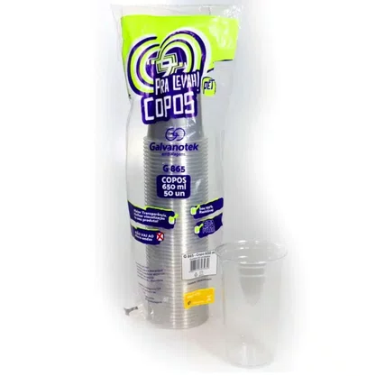 Copo Galvanotek 650ml Cristal G865 C/ 50un