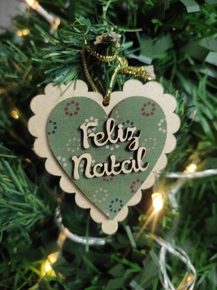 Coração Natalino MDF 6,5cm Decorados 4 Uni Neotrentina