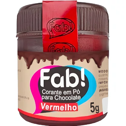Corante Em Po P/ Chocolate Vermelho Fab 5g