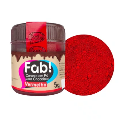 Corante Em Po P/ Chocolate Vermelho Fab 5g