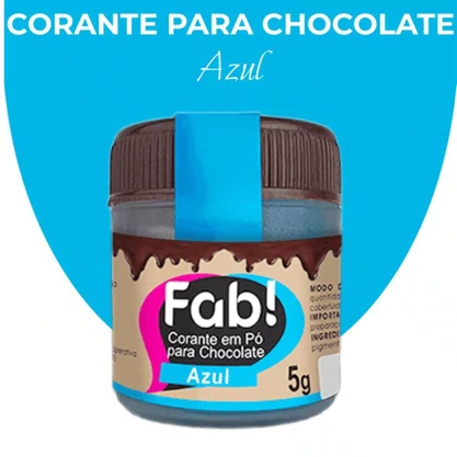 Corante Em Pó Para Chocolate Azul 5g Fab