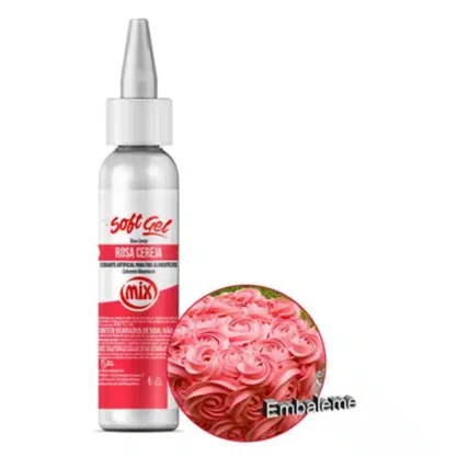 Corante Soft Gel Rosa Cereja 25g Mix