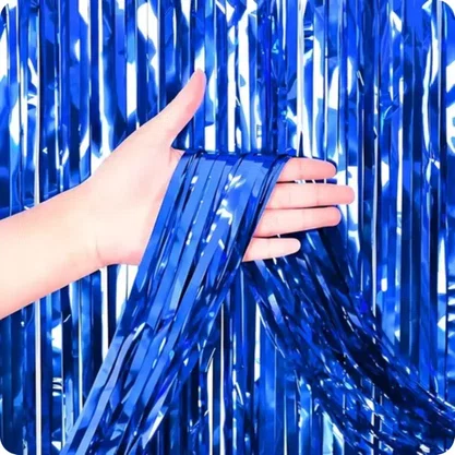 Cortina Metaloide Azul Escuro 1x2m
