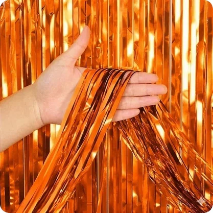 Cortina Metaloide Laranja SilverPlastic