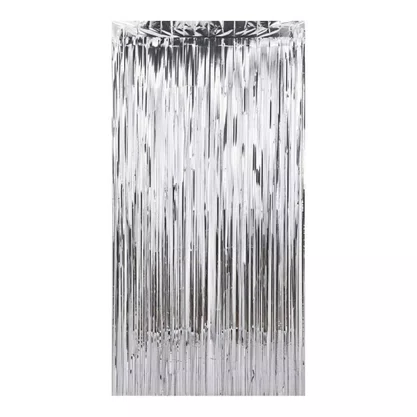 Cortina Metaloide Prata 1mx2m Partiu Festa