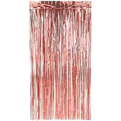 Cortina Metaloide Rose Gold 1m x 2m  Partiu Festa